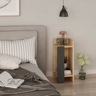 Nachttisch, 'Elos Right', 60 x 27 x 25, Eiche, Anthrazit