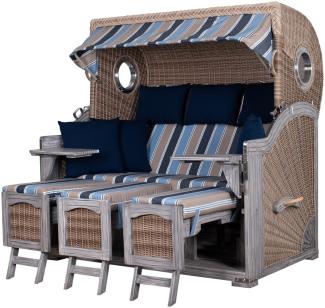 Strandkorb deVries PURE® Seemöwe XXL Vintage - PE white kubu - Dessin 237