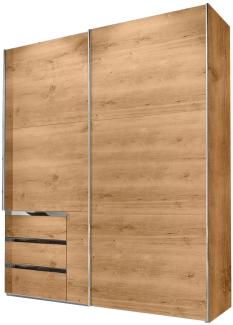 Schwebetürenschrank Level Kleiderschrank 250 x 65 x 216 cm plankeneiche 2-türig