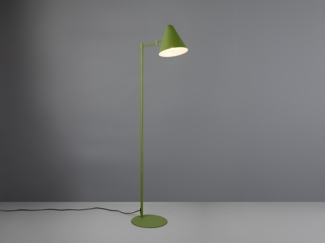 Kleine LED Stehleuchte mit Schwenkarm aus Metall Grün, Höhe 126,5cm