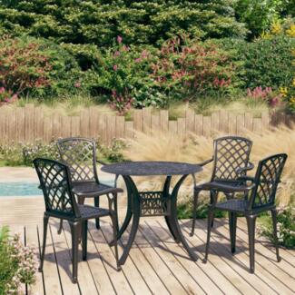 vidaXL 5-tlg. Bistro-Set Aluminiumguss Schwarz 3070611