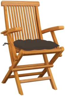 vidaXL Gartenstühle mit Taupe Kissen 3 Stk. Massivholz Teak 3062537