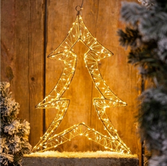 Gravidus LED Dekolicht LED Metall Tannenbaum 240 warmweiße LEDs Innen Netzadapter IP44