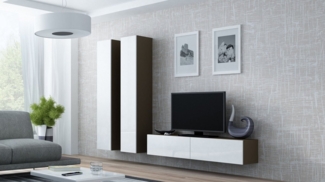 99rooms Vago IX Wohnwand Latte Weiß