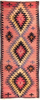 Morgenland Läufer Kelim - Old - 405x150 cm - hellrot