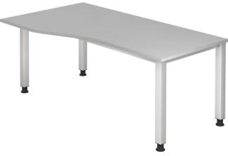 Schreibtisch QS18 4Fuß eckig 180x100 / 80cm Grau Gestellfarbe: Silber