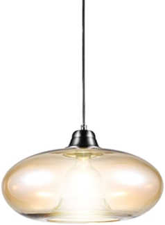 LED Pendelleuchte, Glas, Amber, Höhenverstellbar, D 40 cm