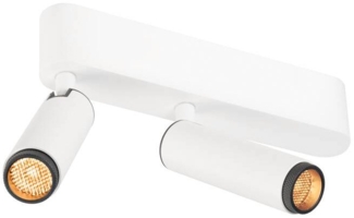 SLV GRIP! S, Deckenaufbauleuchte, double, PHASE, 2700 K, 21 W, 29°, weiß / schwarz - Wand- und Deckenleuchten