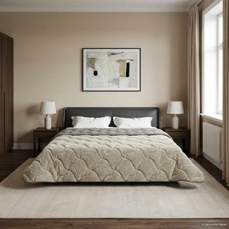 vidaXL Winterbettdecke Gepolstert Hellgrau 200x240 cm 42026317