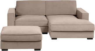 Ecksofa KOLDING Stoff Taupe mit Ottomane linksseitig