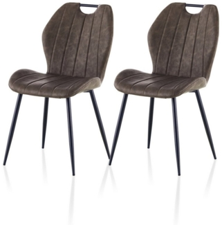 Ofcasa Esszimmerstuhl Kunstleder gepolsterter Stühle (2er Set), Gepolsterter Küchenstühle mit Metallbeinen