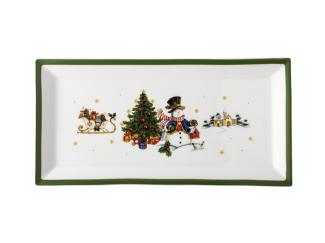 Hutschenreuther Platte eckig Happy Wintertime Green, Servierplatte, Porzellan, Mehrfarbig, 36 cm, 02488-727472-12936