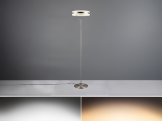 LED Stehlampe DIOS dimmbar, Lichttemperatur einstellbar, Silber, Höhe 180cm