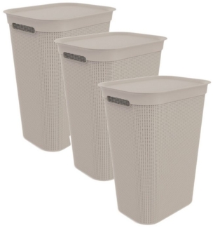ROTHO Wäschekorb äschekorb Brisen 2er-Set Wäschesammler 50l mit Deckel (3 St), Luftzirkulation innerhalb der Wäschebox