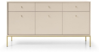 MOEBLO Kommode Melody III (Wohnzimmer, Esszimmer, Flur & Diele, Moderne Kommode Sideboard Schrank Highboard Goldene Türgriffe), (BxHxT): 154x39x83 cm