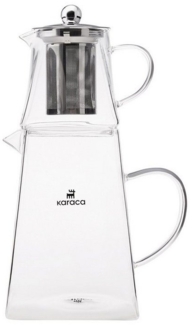 Karaca Teekanne Karaca Giza Teekannenset aus Borosilikatglas, Transparent, 2 l, (3-St)