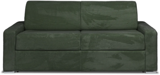 Vente-unique - Schlafsofa mit Matratze 4-Sitzer - Liegefläche Lattenrost mit breiten Latten 160 cm - Matratze 14 cm - Cord - Grün - CALITO