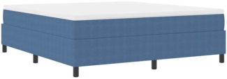 vidaXL Boxspringbett Blau und Weiß 180 x 200 cm Cordstoff 3337480