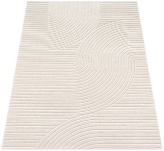 KADIMA DESIGN Teppich Struktur Wohnzimmer schmutzabweisend Teppich Kurzflor, Läufer, Höhe: 10 mm, Florhöhe: 6 mm, 100% Polypropylen, Läufer, 60x100 cm, Creme