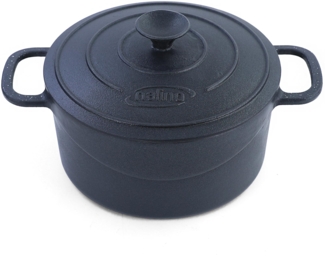 24cm Kochtopf mit Deckel Bräter Gusseisen Antihaftbeschichtet Massiv 5 kg