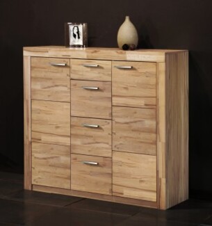 Highboard in Kernbuche teil-massiv, geölt