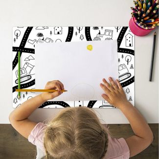 MuchoWow Platzset Kinder - Bagger - Traktor, (1-St), Kinder-Arbeitsunterlage Schreibtisch, Bastelmatte Kind, Zeichenmatte