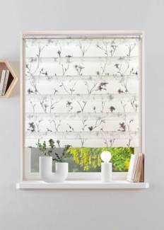 Doppelrollo MINNA, my home, Lichtschutz, ohne Bohren, freihängend, Klemmfix, mit Floralem Design NEUHEIT!