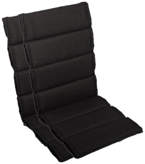 LILENO HOME Hochlehnerauflage bequeme Sitzauflage für Gartenmöbel, Stuhlkissen für Klappstühle, (2 St, 2er Set), 2er Set Polsterauflage in Anthrazit, Sitzpolster waschbar