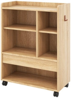 COSTWAY Rollcontainer, mit Schublade, Büroschrank mit verstellbaren Regalen