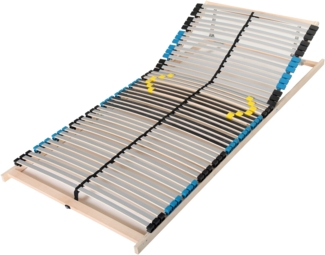 Lattenrost 140x200, Kopfteil verstellbar, Ergonomischer 7 Zonen Lattenrost, Buchenholz, 42 Latten, Hergestellt in Deutschland, Selbstmontage,Traglast 150Kg