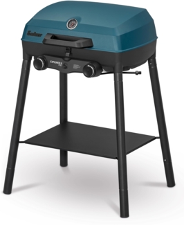 Enders Camping Gasgrill Explorer II Pro, Grill-Thermometer, Grillen-, Kochen-, Backen Funktion, 2 Brenner Edelstahl, kleiner Balkon-Picknick-Grill, Aluguss-Grillwanne #2108