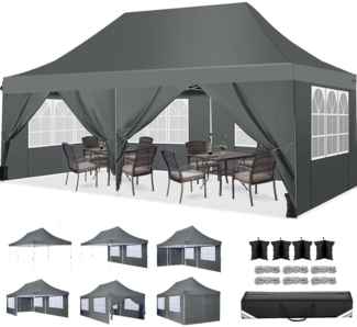 COBIZI Faltpavillon 3x6m Wasserdicht Stabil Winterfest mit Seitenwänden