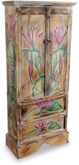 livasia Midischrank aus Bali - 45 x 20 x 98 cm - Massivholz, handgefertigt