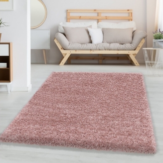 Carpettex Hochflor-Teppich Unicolor - Einfarbig, Läufer, Höhe: 30 mm, Einfarbig Shaggy Teppich Wohnzimmer Langflor versch. farben und größen