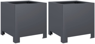 vidaXL Pflanzkübel 2 Stk. Anthrazit 30x30x30 Stahl 851190