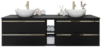 Lookway Badmöbel-Set ARTEMIS III 140 cm Bad-Set mit Unterschrank und Spiegel, (Badezimmerschrank mit wählbarem Spiegel, Becken und Armatur), mit Soft-Close-System