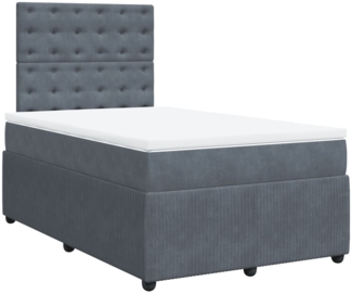 vidaXL Boxspringbett mit Matratze Dunkelgrau 120x200 cm Samt 3292323