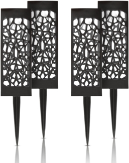 LED Solar Stecklampe für Außen ( 2-8er Pack ), wetterfest IP44 spritzwassergeschützt, 28,5 cm Gartenleuchte mit Erdspieß, Beleuchtung für Terrasse
