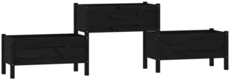 vidaXL Pflanzkübel Schwarz 245,5x44x75 cm Massivholz Kiefer 822256