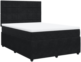 vidaXL Boxspringbett mit Matratze Schwarz 160x200 cm Samt 3292384