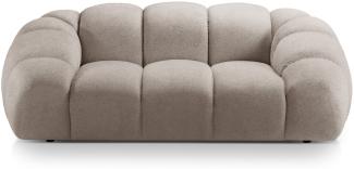 Micadoni Sofa Diana 2-Sitzer Strukturierter Samtstoff Dunkelbeige