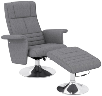 OKWISH TV-Sessel Fernsehsessel,Relaxsessel (Elektrischer Relaxsessel mit Hocker & Massage – Fernsehsessel mit Leinenoptik, Fernbedienung & Liegefunktion für Wohnzimmer, Senioren & Homeoffice, 78L x 95B x 88H cm), mit Relaxfunktion