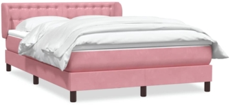 vidaXL Boxspringbett mit Matratze Rosa 140x220 cm Samt 3317906
