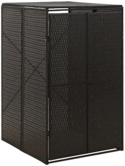 vidaXL Mülltonnenbox für 1 Tonne Schwarz 70x80x117 cm Poly Rattan 319860