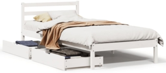 vidaXL Massivholzbett ohne Matratze Weiß 90x190 cm Kiefernholz 3301527