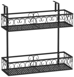 COSTWAY Blumenständer, Blumenregal mit verstellbaren Haken, zum Aufhängen