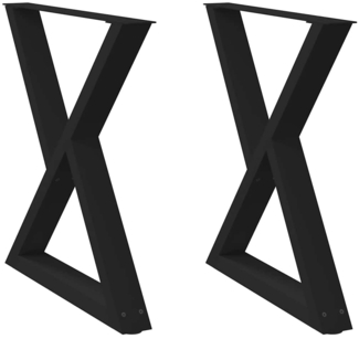 vidaXL Esstischbeine 2 Stück Schwarz 80x(72-73,3) cm Stahl 4012728