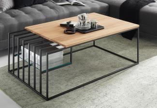 Couchtisch >Jurien Bay< in Eiche aus Metall - 120x40x60cm (BxHxT)