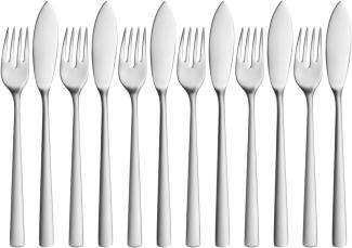 WMF Corvo Fischbesteck-Set, 12-teilig, Cromargan protect® 3201112839