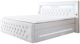 Luxusbetten24 Boxspringbett Moonlight, mit LED-Beleuchtung, USB-Anschluss und Stauraum